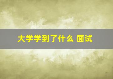 大学学到了什么 面试